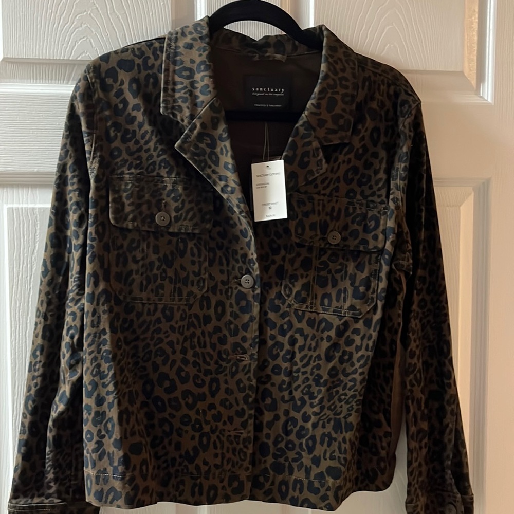 Denim leopard jean jacket
